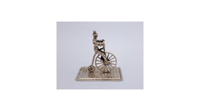Miniatuur zilver, velocipede, Amsterdam, 20e eeuw (HZG1671.43) - Het Wagenwiel Antiek (1a)