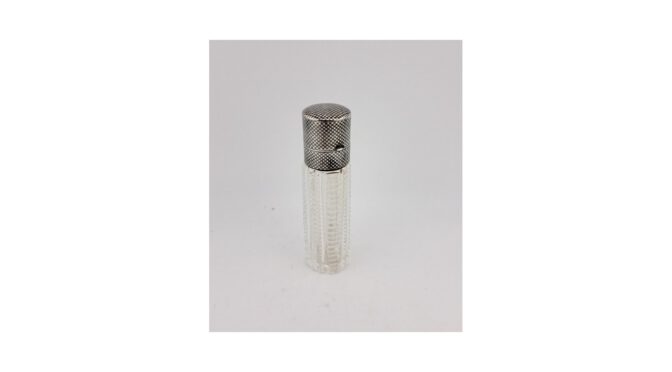 Antiek parfumflesje, kristal met zilver, Londen, ca.1900.