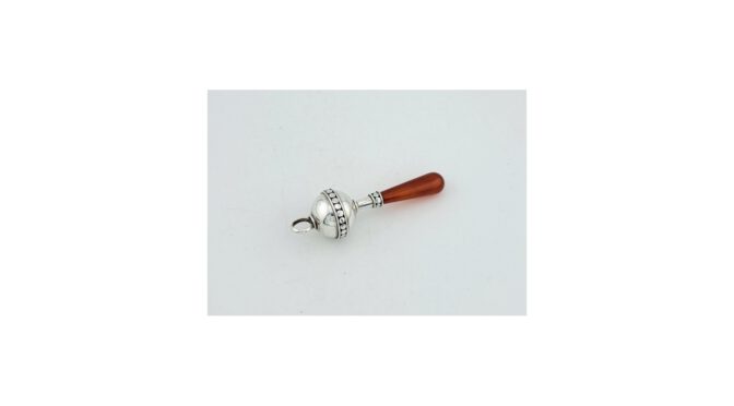 Antieke hanger, zilver met agaath , 19e eeuw (HZG1715) - Het Wagenwiel Antiek (1a)