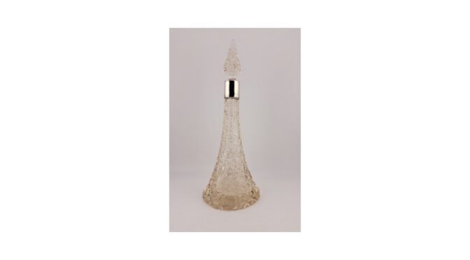 Antieke parfumfles, kristal met zilver, Londen, 1910 (HGL501) - Het Wagenwiel Antiek (1a)