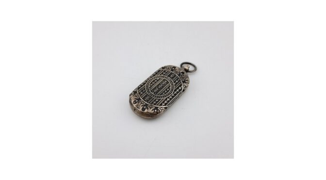 Antiek muntendoosje, verzilverd, Art Nouveau, Frankrijk, ca.1900-1920.
