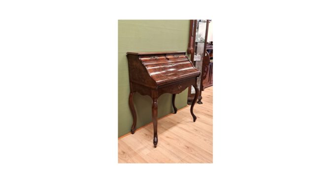 Antieke dames secretaire, notenhout, Willem III periode ca 1870 - Het Wagenwiel Antiek (10b)