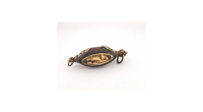 Antieke opium box, India - Afghanistan, 18e - 19e eeuw (VAK164.02) - Het Wagenwiel Antiek (1a)