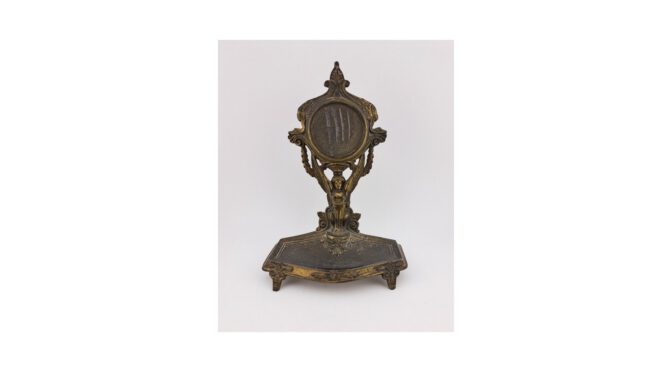 Antieke porte montre, koper, Frankrijk, ca.1900 (VAK136) - Het Wagenwiel Antiek (1a)