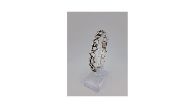 Armband dolfijnen, 1ste gehalte zilver (HS1837) - Het Wagenwiel Antiek(1a)