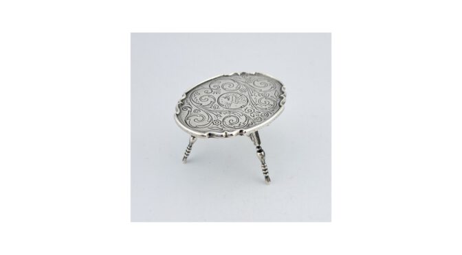 Miniatuur Flap aan de wand tafel, zilver, Hollands, 20e eeuw (HZG1788.11) - Het Wagenwiel Antiek (1a)