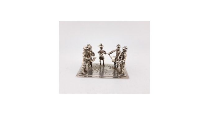 Miniatuur orkest, zilver, van Niekerk, Schoonhoven, 1972 (HZG1756.04) - Het Wagenwiel Antiek (1a)