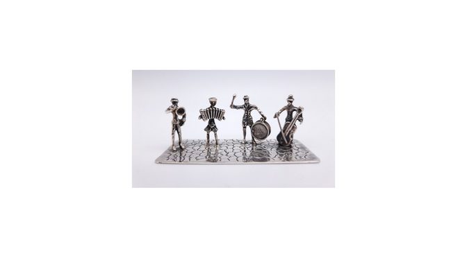 Miniatuur kwartet, zilver, Louis Premselaar, Haarlem, ca.1980 (HZG1671.14) - Het Wagenwiel Antiek (1a)