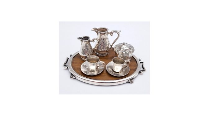 Miniatuur thee set, zilver, Hollands, 20e eeuw (HZG1671.29) - Het Wagenwiel Antiek (1a)