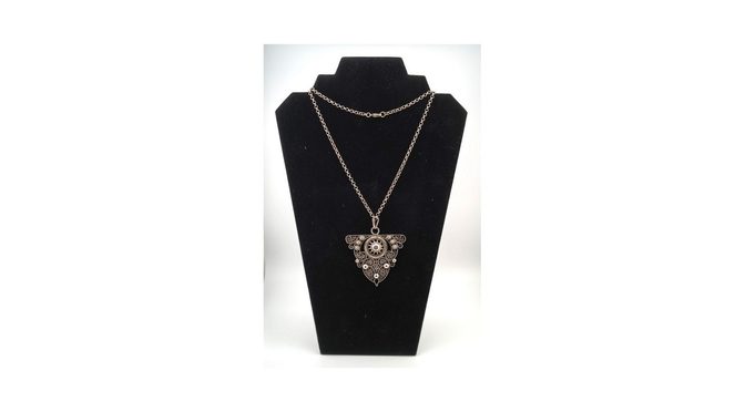 Antieke ketting met hanger, zilver, Hollands, 19e eeuw.