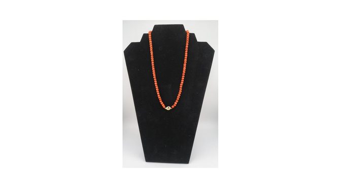 Bloedkoralen collier met 14k gouden slot (HS1012) - Het Wagenwiel Antiek (1a)