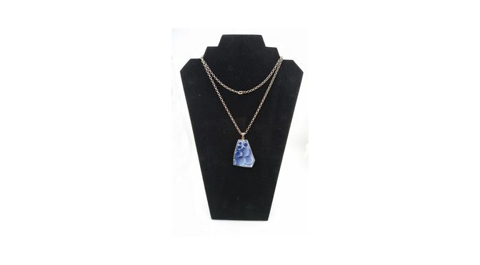 Ketting en hanger met Chinees porselein, zilver (HS1869.09) - Het Wagenwiel Antiek (1a)