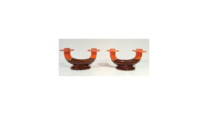 2 kandelaars, vintage, Frankrijk, ca.1960 (MUS159) - Het Wagenwiel Antiek (1a)