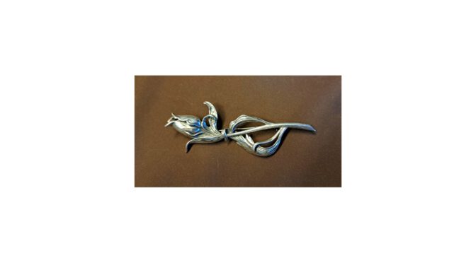 Broche, sterling zilvee, art nouveau stijl 20e eeuw (4)