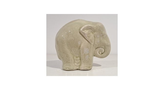 Spaarpot Olifant, aardewerk, Frankrijk, ca.1930-1950 (MUS149.04) - Het Wagenwiel Antiek (1a)