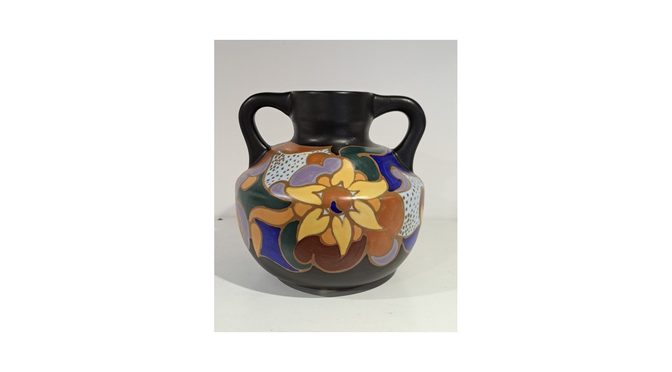 Vaas, Plateel, Fa. Eskaf, model 281, W.H. van Norden, ca.1930 (MUS137) - Het Wagenwiel Antiek (1a)